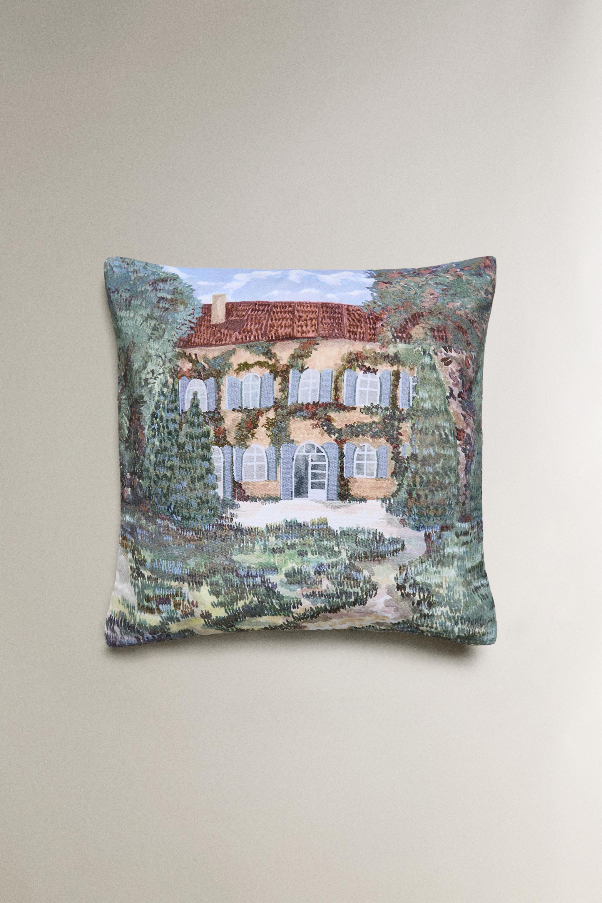 PROVENCAL HOUSE THROW PILLOW COVER